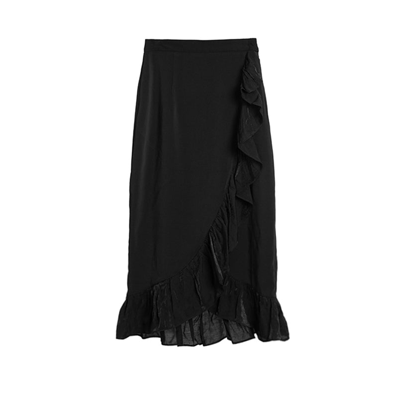 Retro High Waist Split Skirt