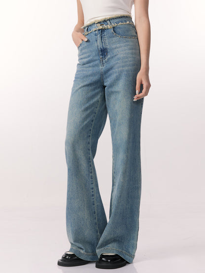 Split Style Two-Piece Wide Leg Jeans