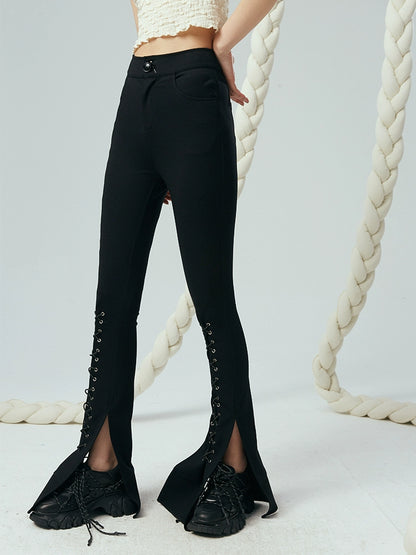 Leggy Flare - черные брюки с высокой талией