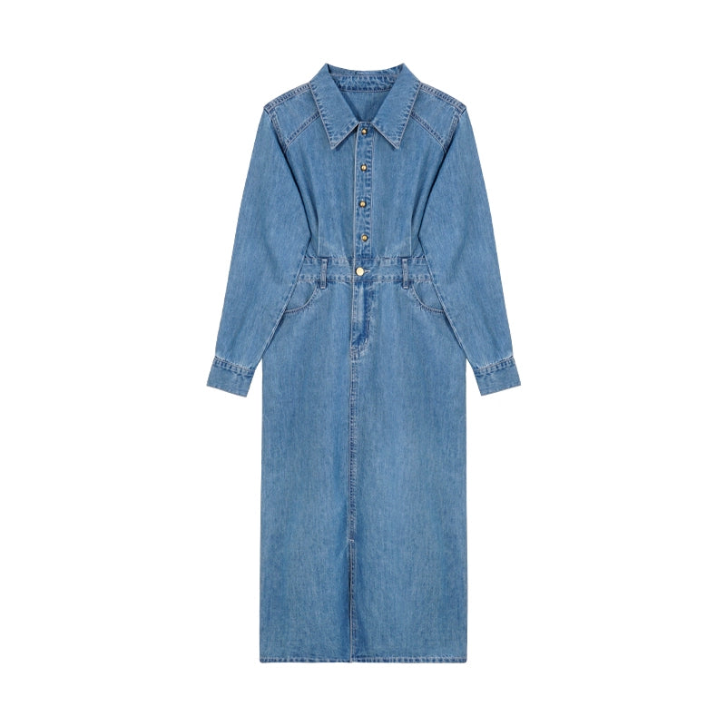 Denim Button Dress