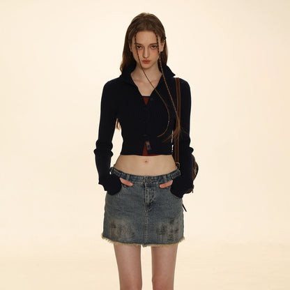 Standing Neck Pit Stripe Shirt