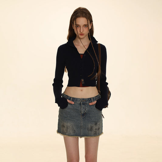 Standing Neck Pit Stripe Shirt