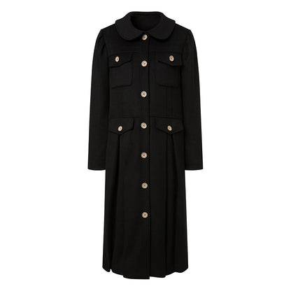 Campus Wool Coat Academy Thousand Gold Wool Coat Wool Work Fur Long Coat