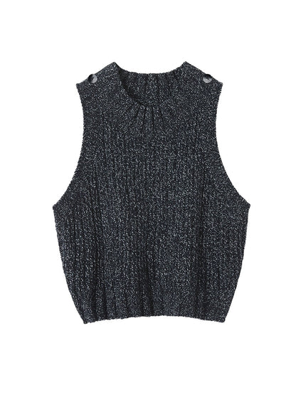 Black Knitted Sleeveless Top