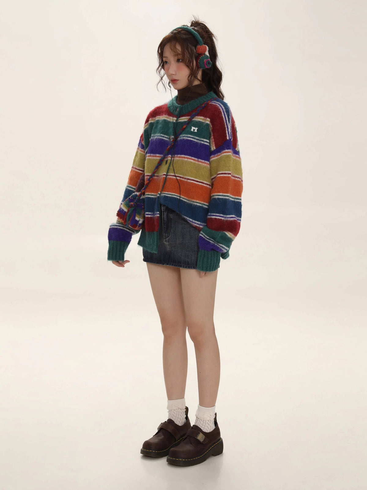 Retro Rainbow Stripe Knit