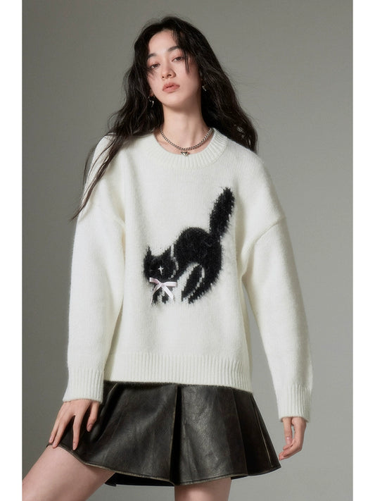 Monday Fried Cat - Soft Glutinous Sweater