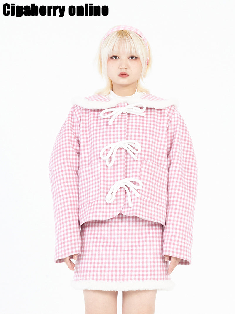 Pink Bow Neck Coat