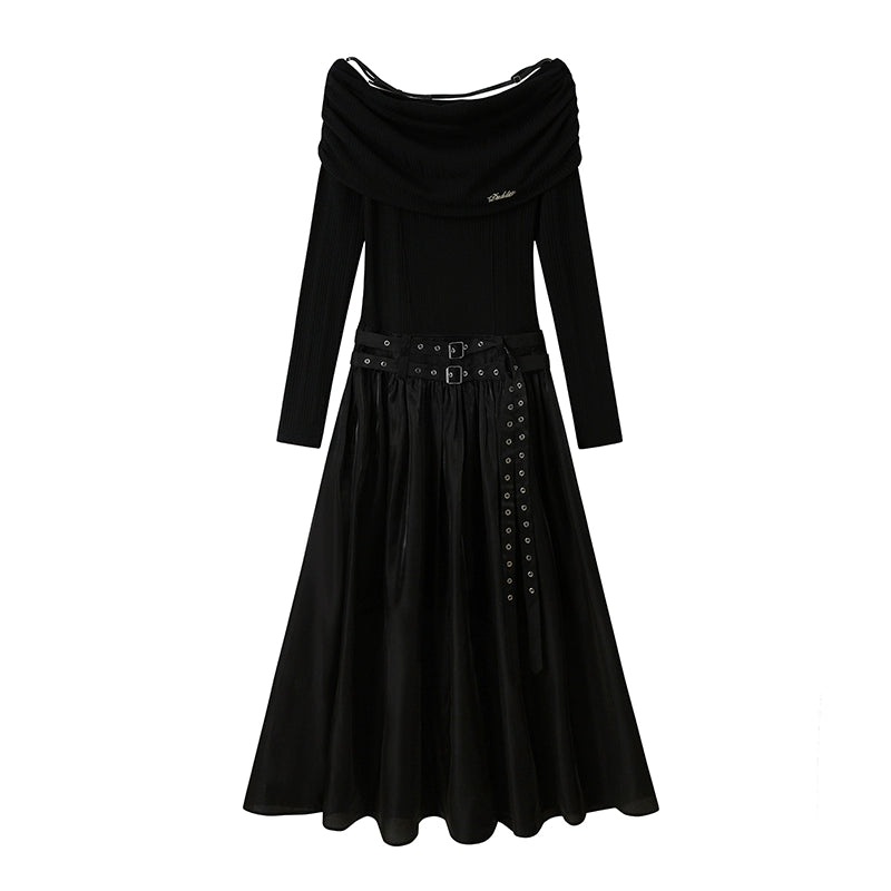 Luxury Off Shoulder - Long Sleeve Banquet Dress