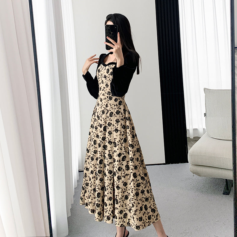 Floral Dress - Retro Slim Skirt