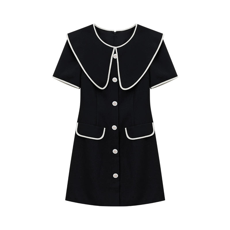 Black Doll-Neck Dress