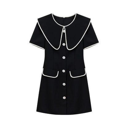 Black Doll-Neck Dress