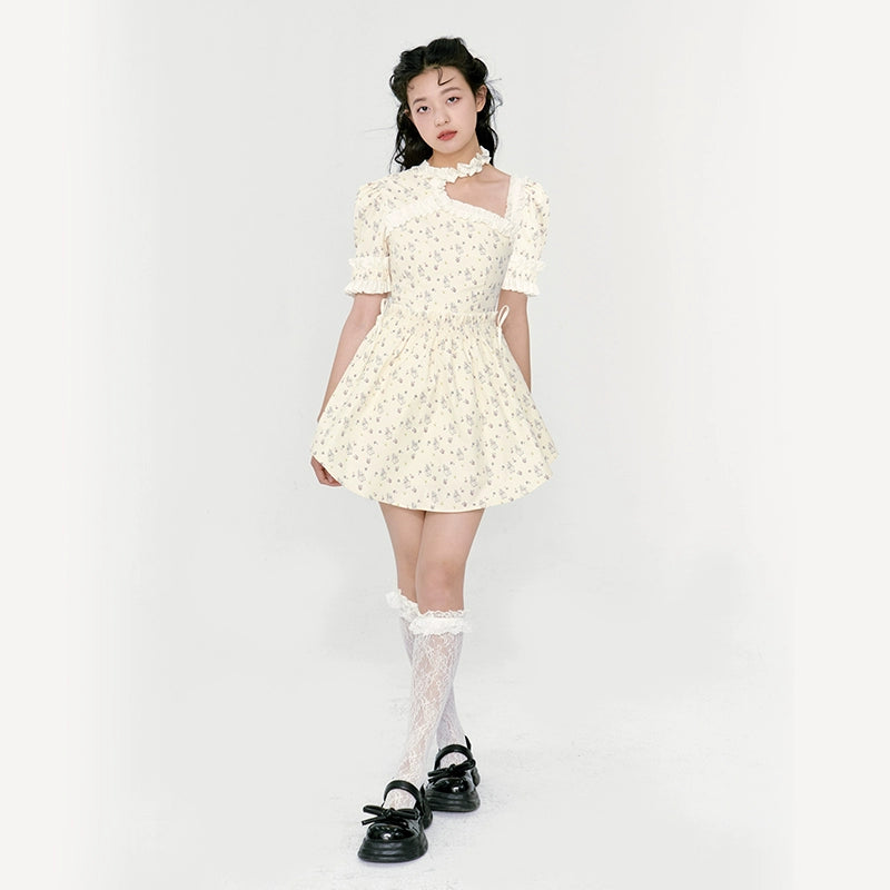 Rabbit Design Bubble Sleeve Dress