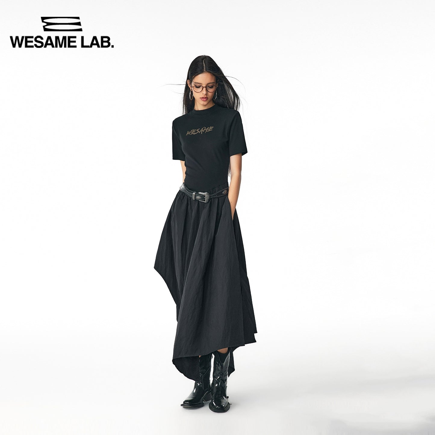 Night Sleepless Black Irregular Long Dress