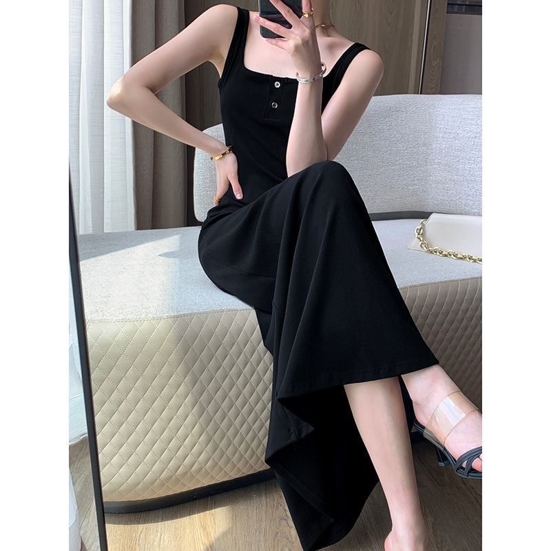 Hepburn-Style Black Cami Skirt