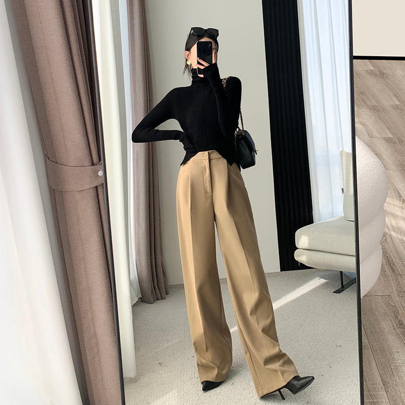 Khaki Wide Leg Pants