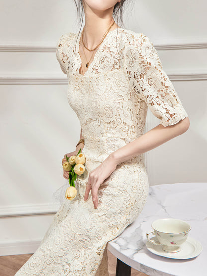 French Lace Hollow Out Dress