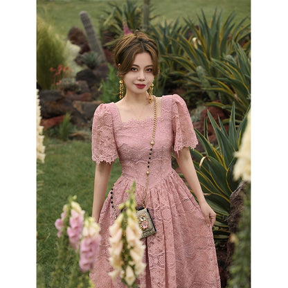 Mi Xiang Pink Lace Fairy Dress