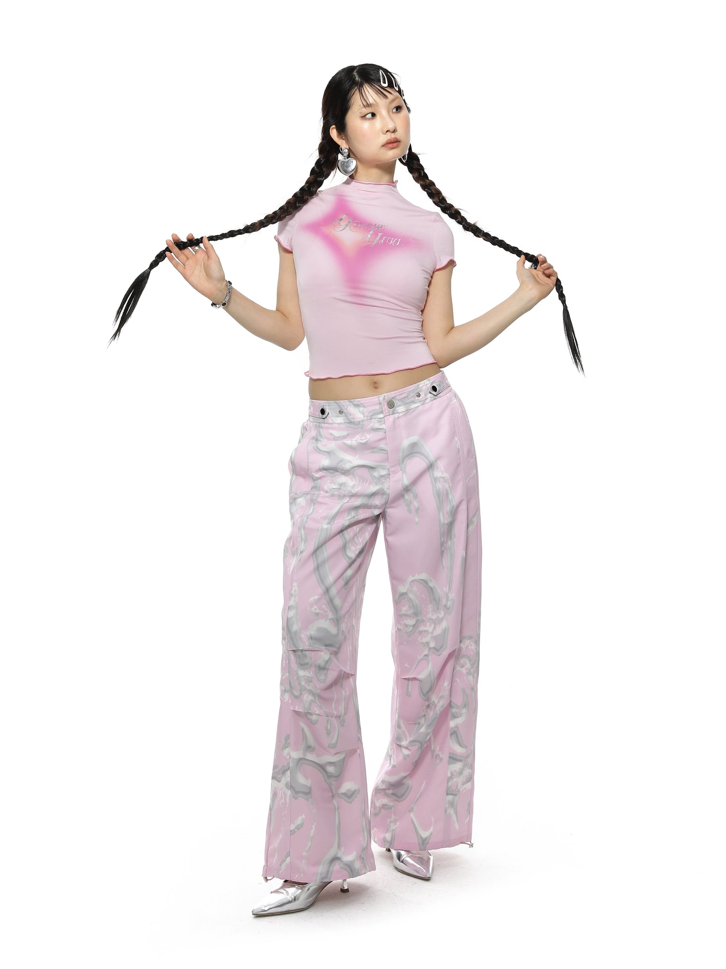 Metallic Pink Millennium Pants