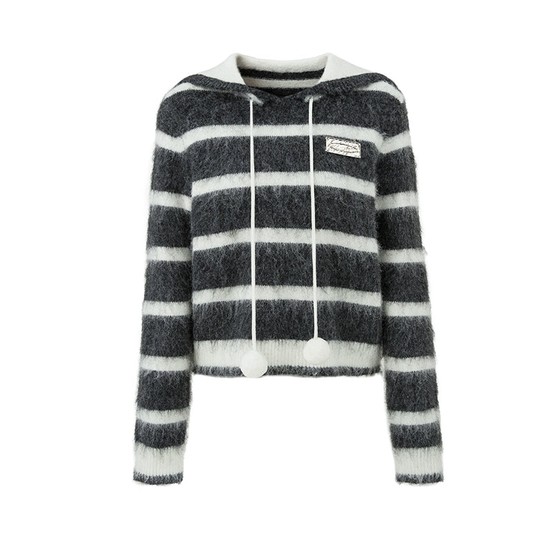 Snow Stripes - Layered Wool Sweater Set for Spring