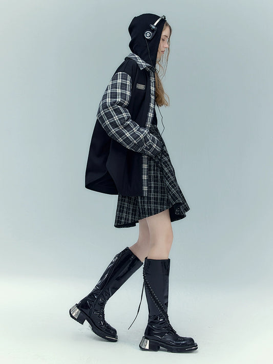 Plaid Patchwork Cotton Jacket