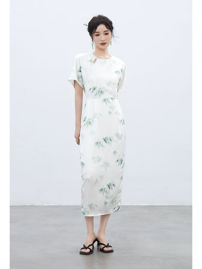 Vestido Cheongsam Bamboo Stream