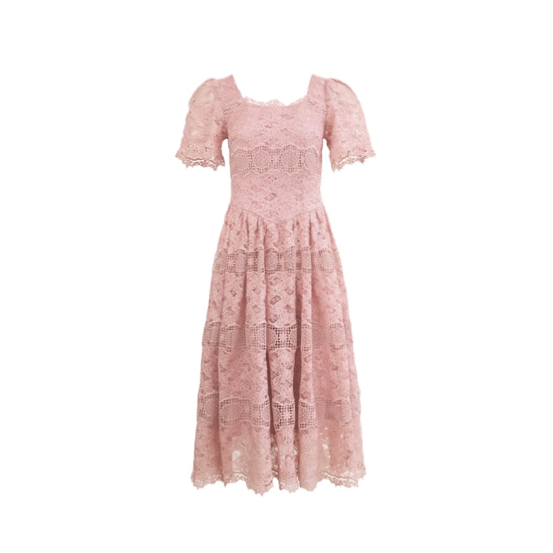 Mi Xiang Pink Lace Fairy Dress