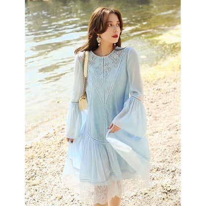 Light Luxury Chiffon Lace Sun Protection Dress