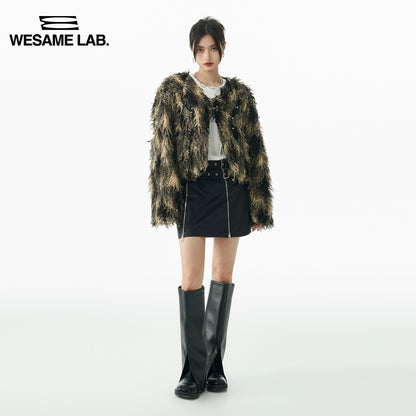 Diseño original Fashion Fash Fur Tassel Tassel Stripe Fur Coat Women's Autumn and Winter