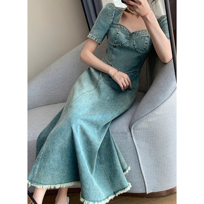 Blue Denim Dress 2023 Summer