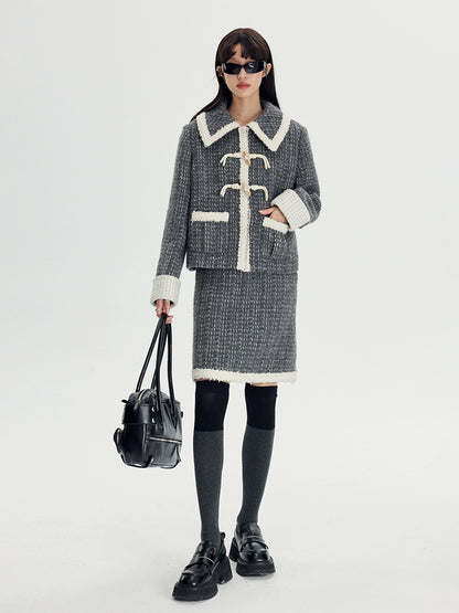 Academy Horn Button - Fragrant Coat & Skirt Set