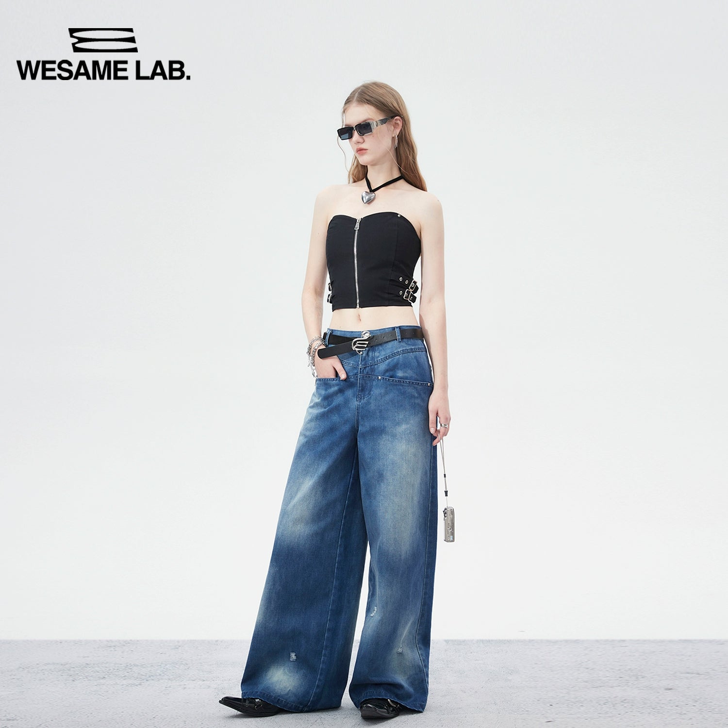 Halo Dyed Wash Wide Leg Jeans