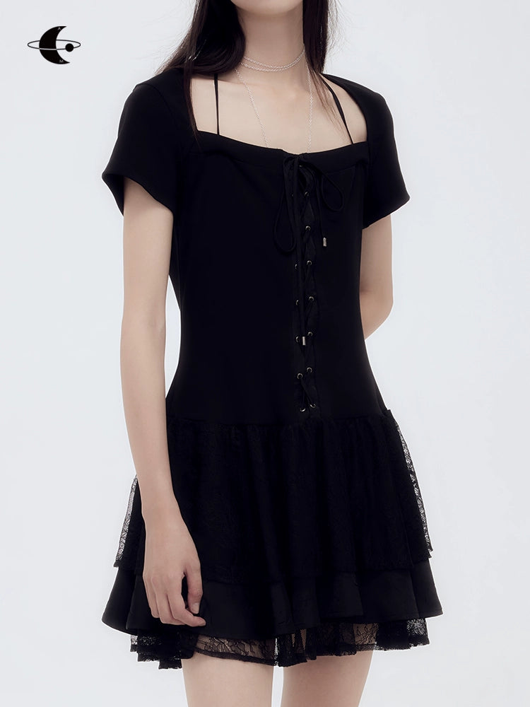 Cotton Lace Tie Up Summer Dress