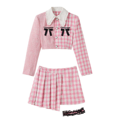 Pink Bowtie Set Skirt
