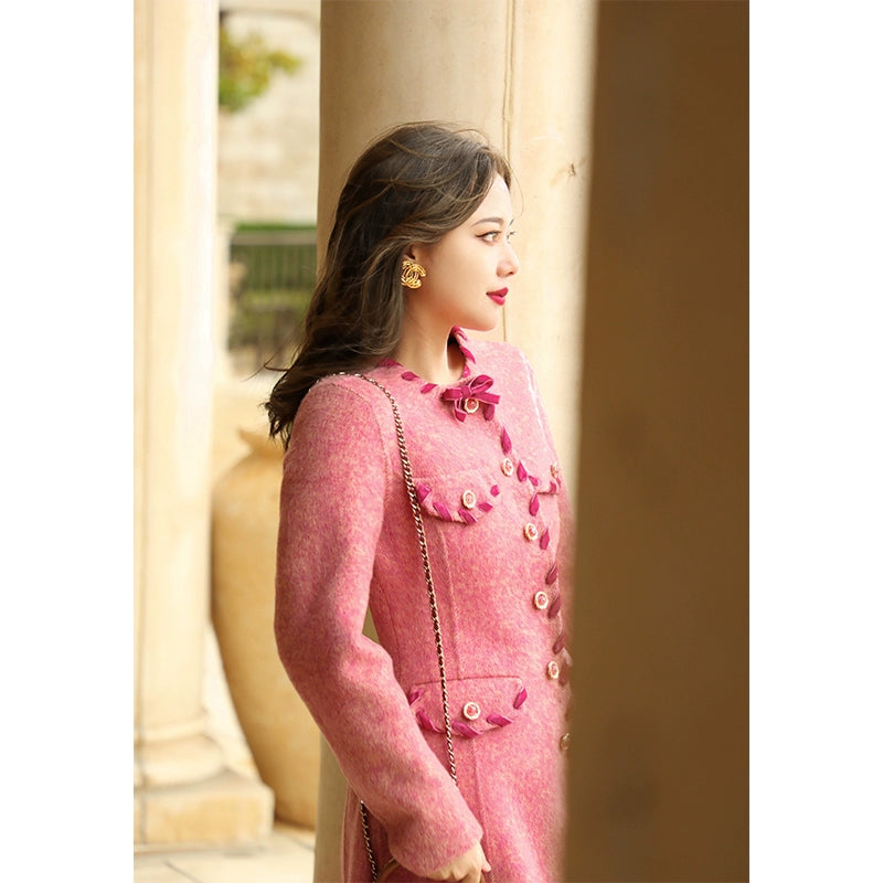 Berry Raspberry Double-Sided Wool Coat