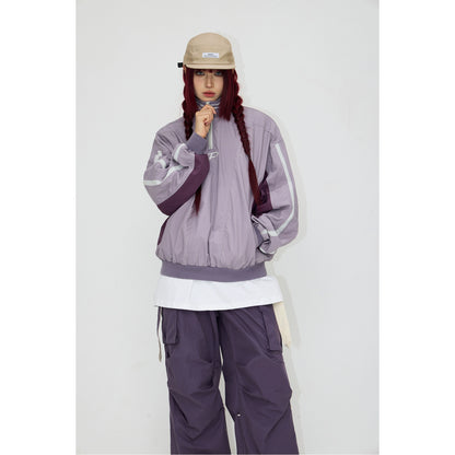 Retro Sports -Tand Up Collar Pullover Coat