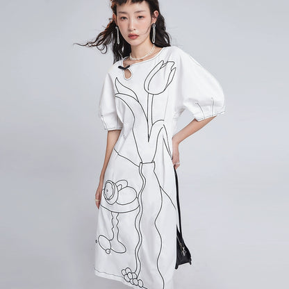 Chinese Sketch Embroidery Dress
