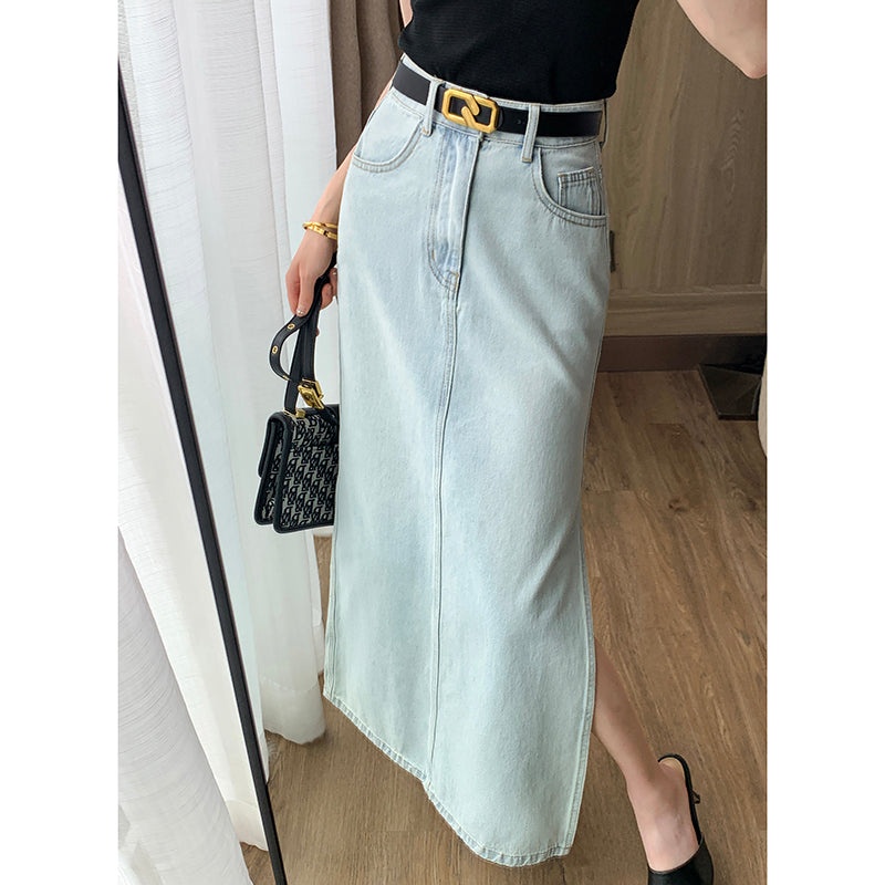 High Waist Denim Skirt 'Summer