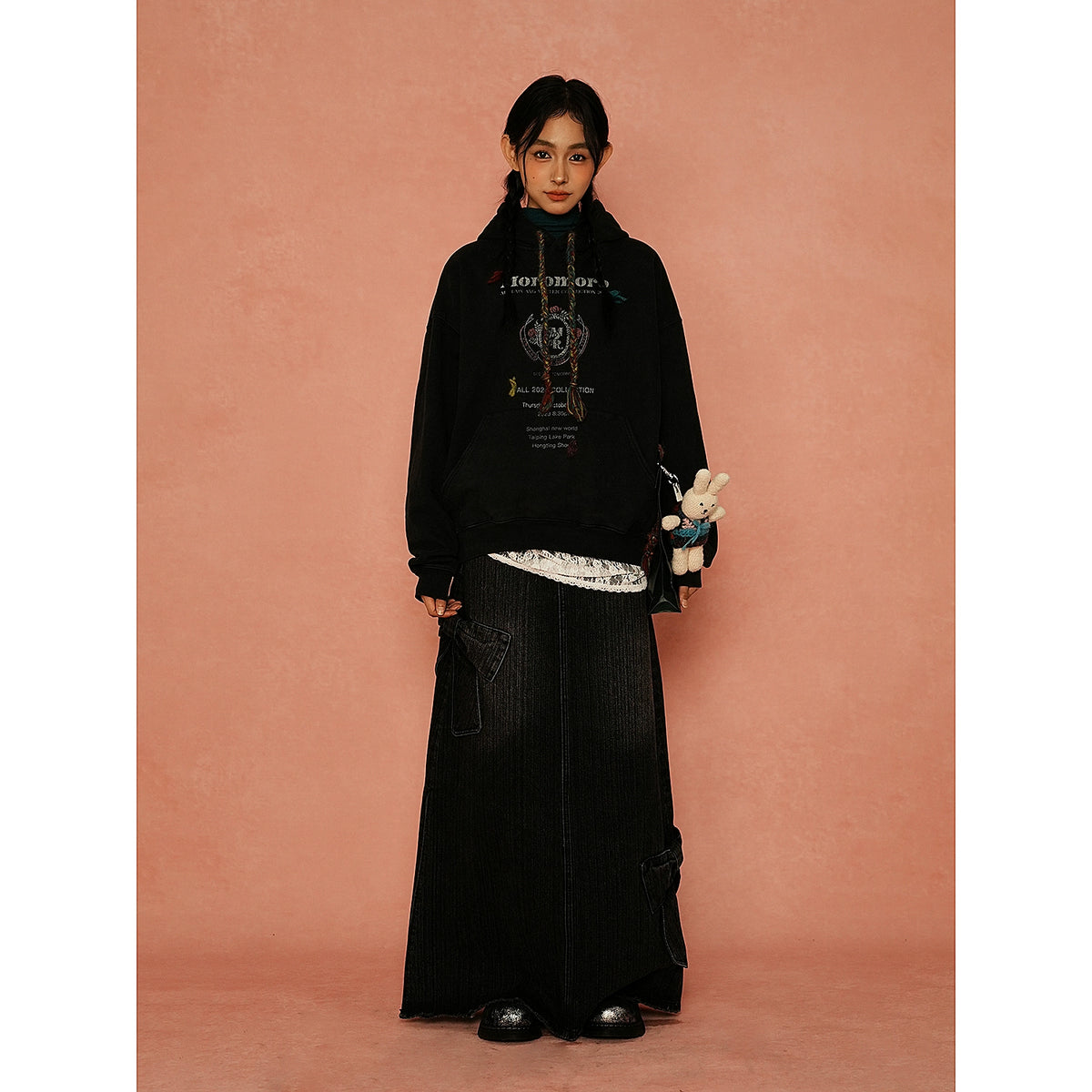 Retro Printed Woolen Rope Sweater