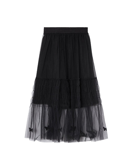 Butterfly Embroidered Half Skirt