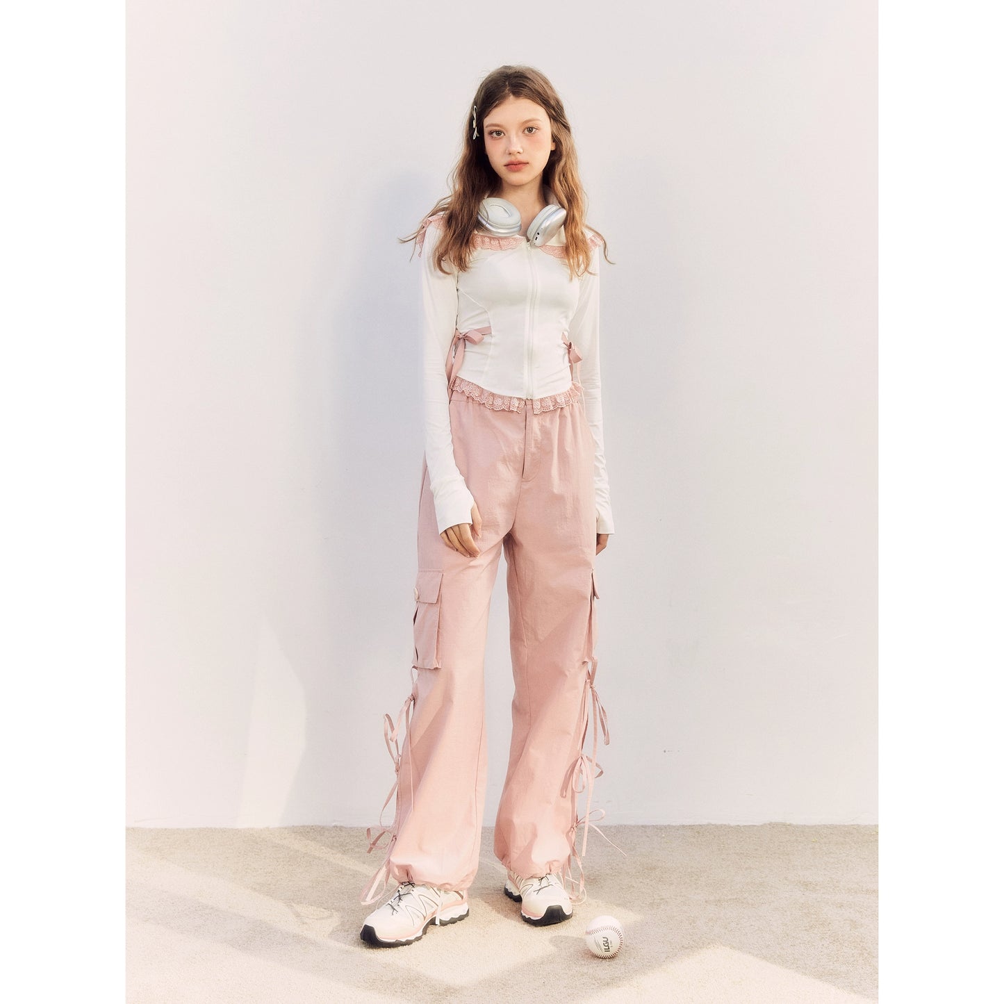 Pink Elastic Waist Pants