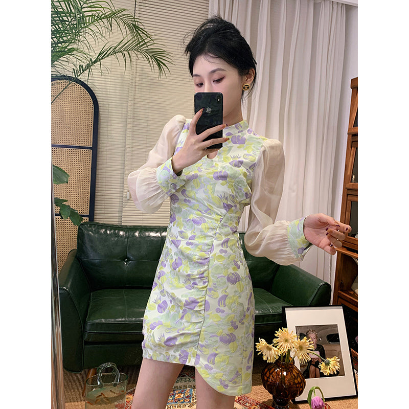 Windflower Cheongsam Dress