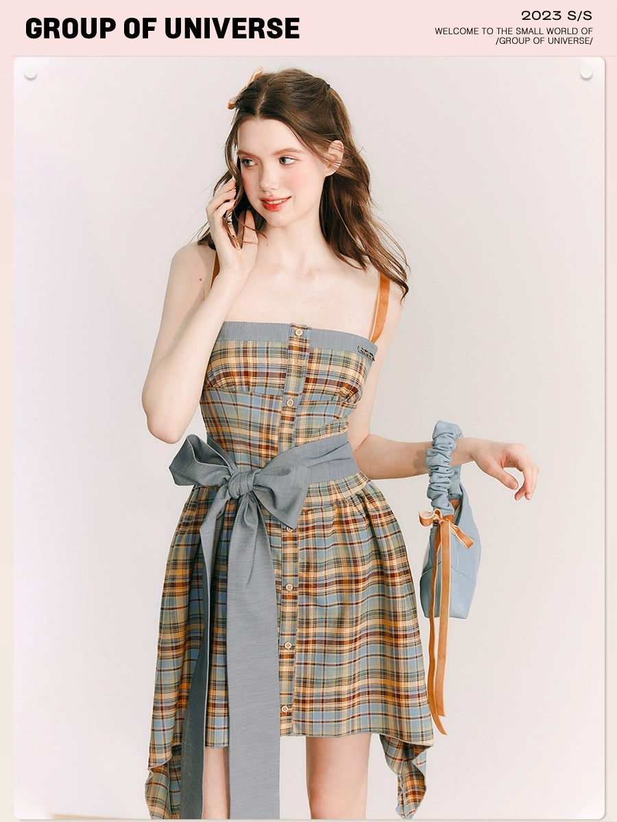 Sunflower Seaside - Plaid Irregular Dress