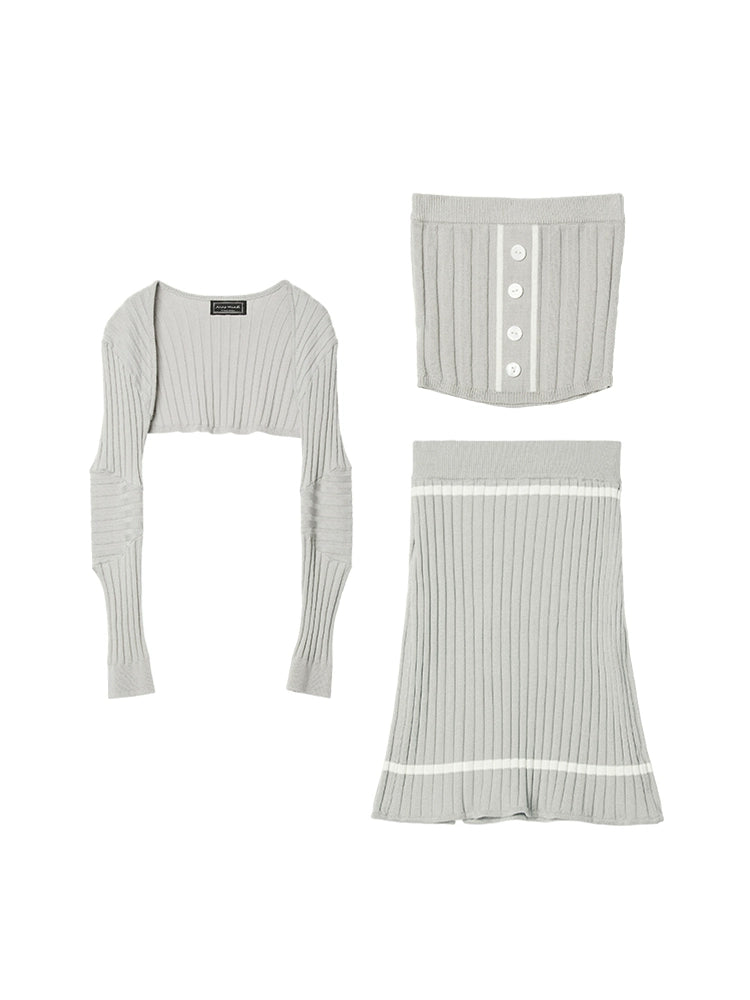 Spice Girl Contrast Knit Uniforme Set