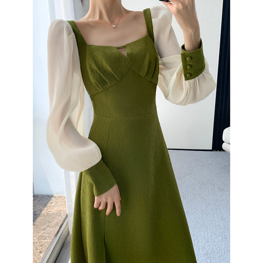 Green Dress Autumn Skirt