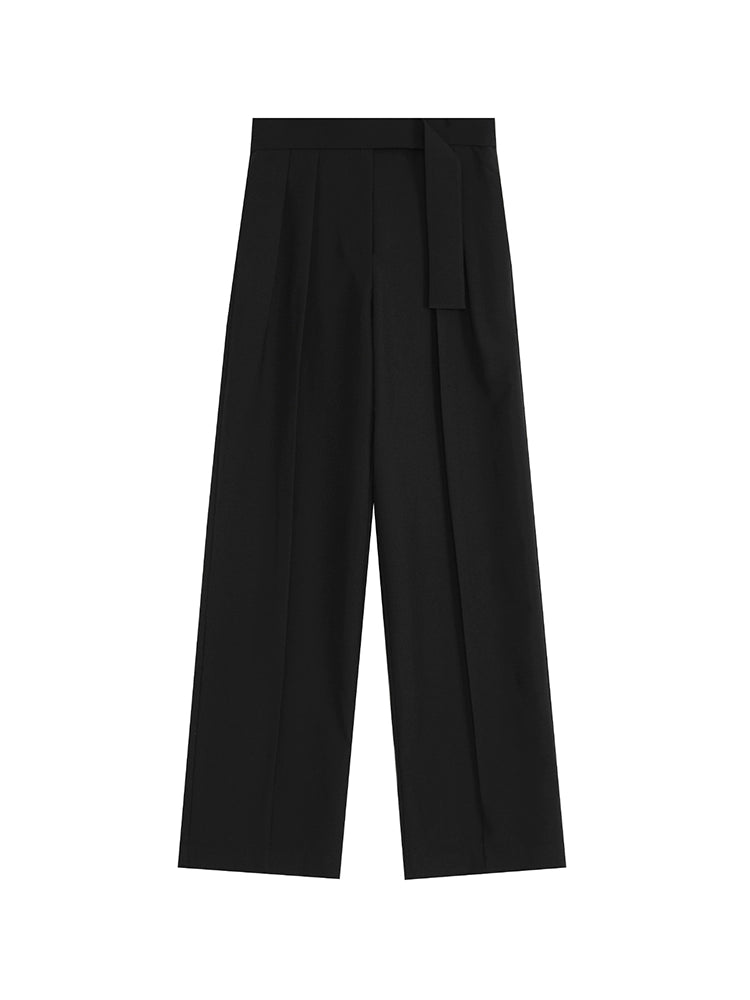 Pantalon de costume noir à la jambe large automne