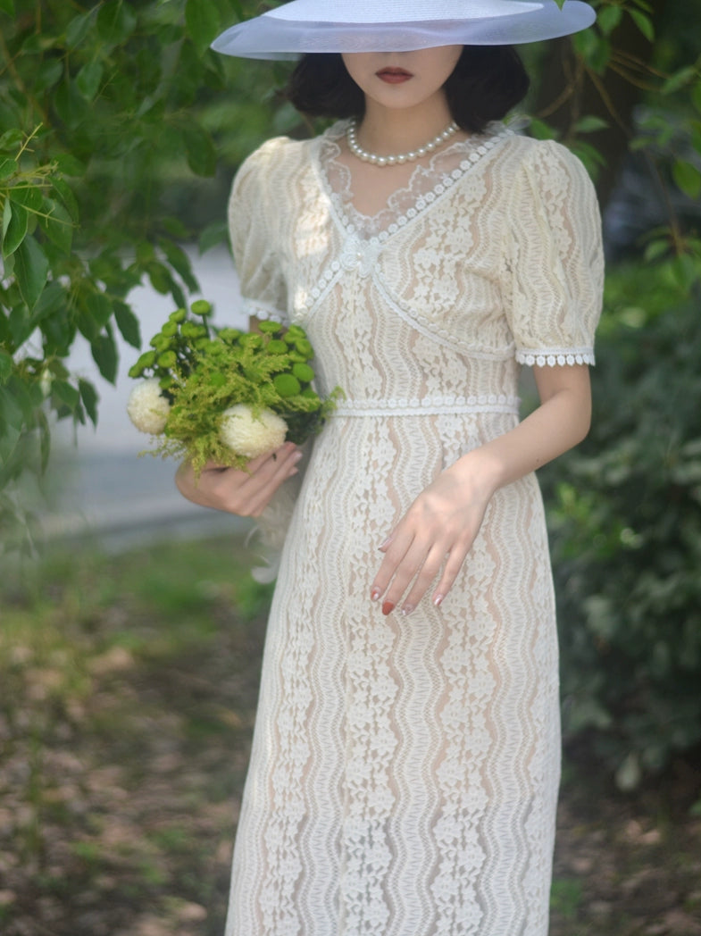 Lace Butterfly Long Dress