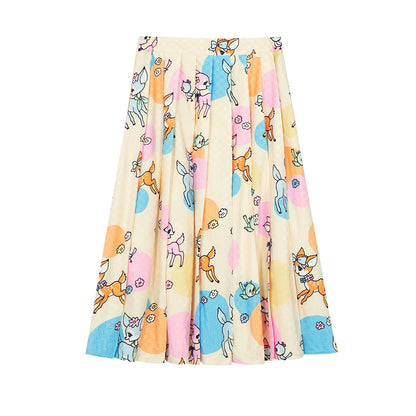 Yellow Deer Geometric Skirt