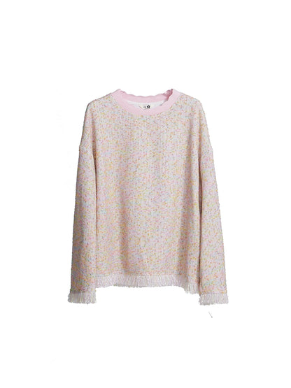 Camiseta de otoño de algodón de algodón rosa