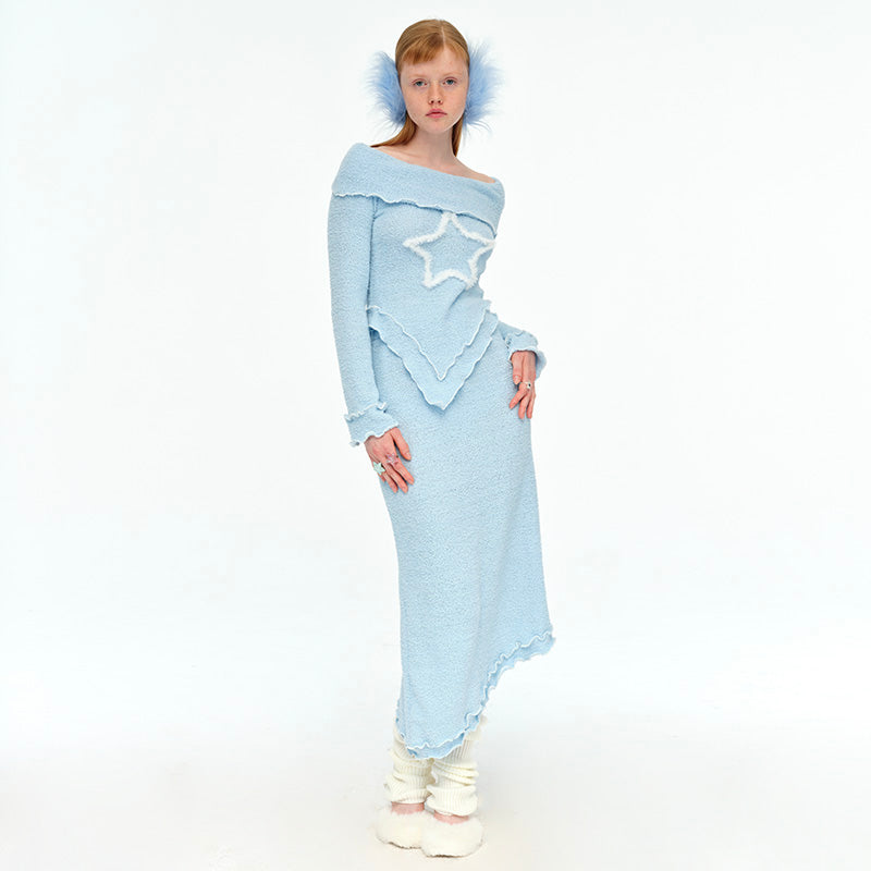 Comfy Plush Star Baby Blue Set