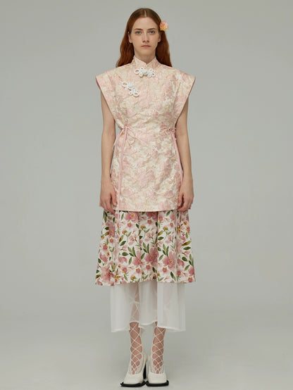 Top rosa Sakura Jacquard